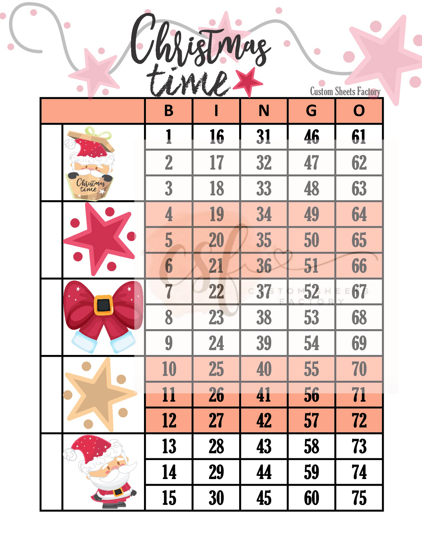 Christmas Time - 5 Block - 75 Ball