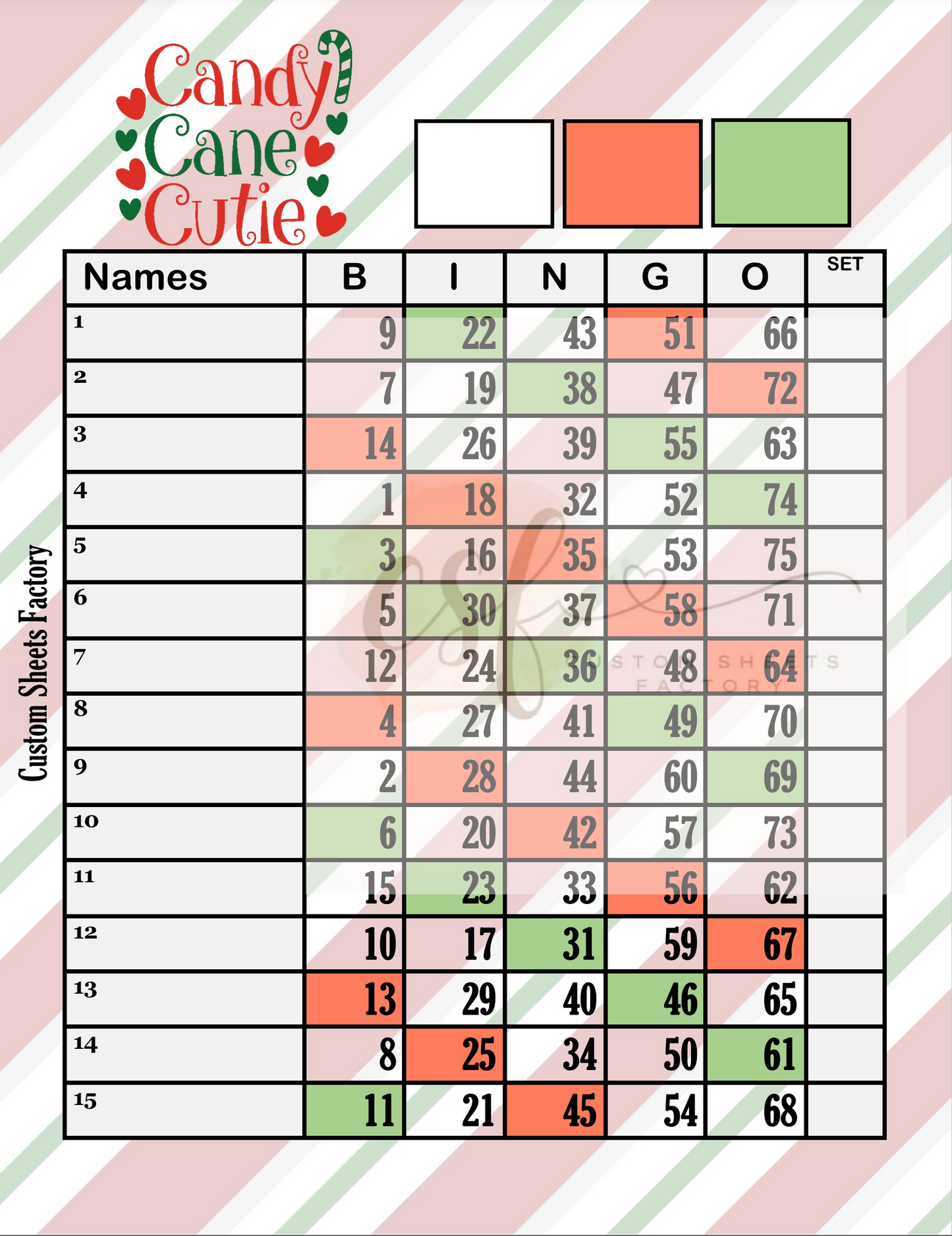 Candy Cane Cutie - 15 line - 75 ball