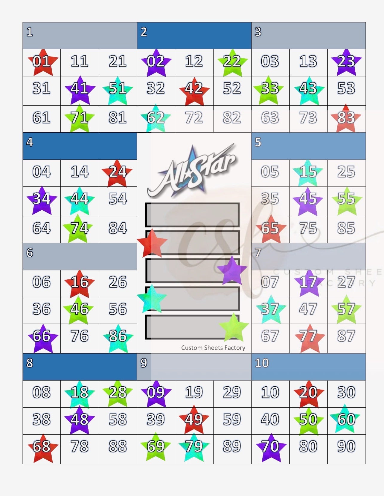 All Stars - 10 Block - 90 Ball