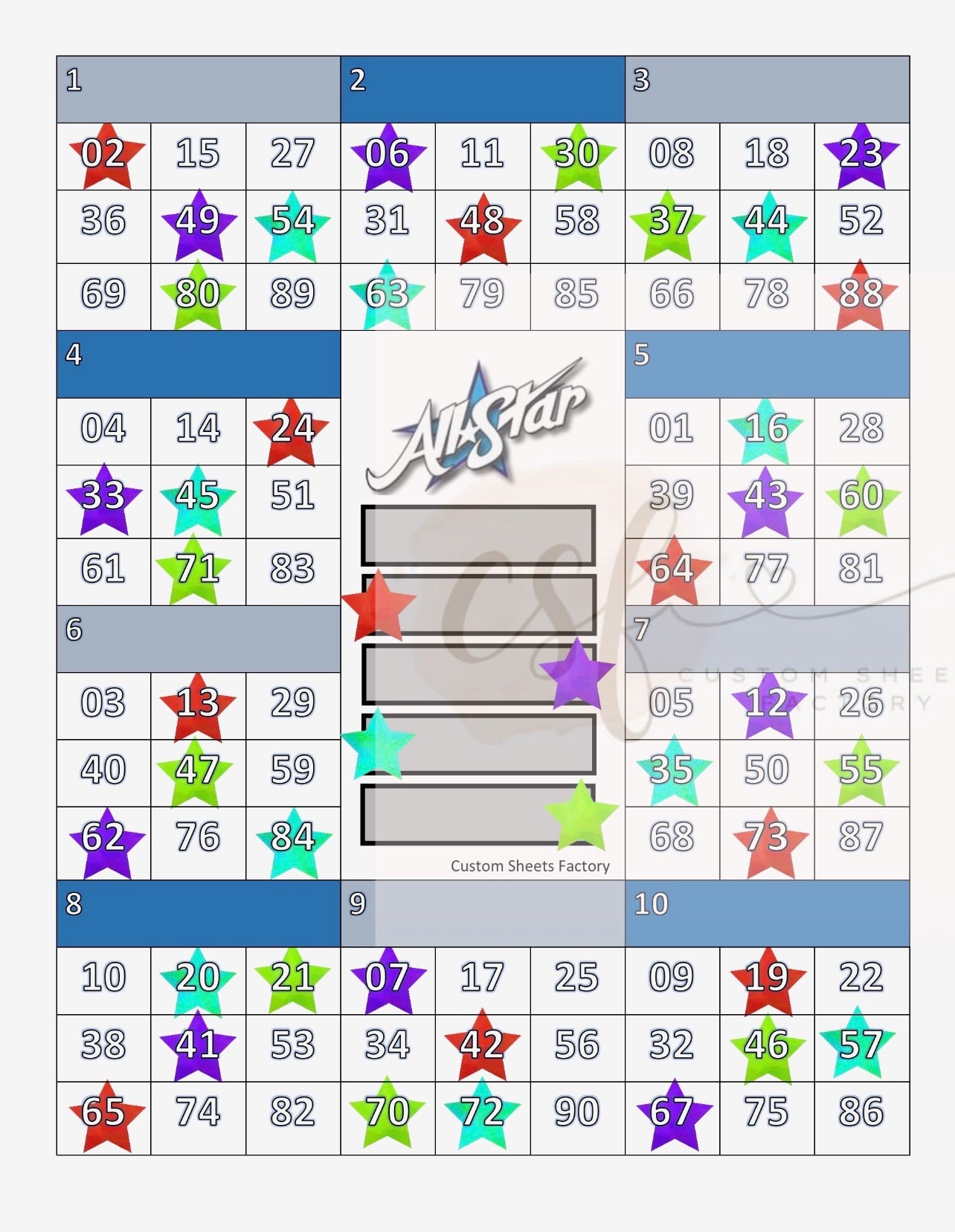 All Stars - 10 Block - 90 Ball