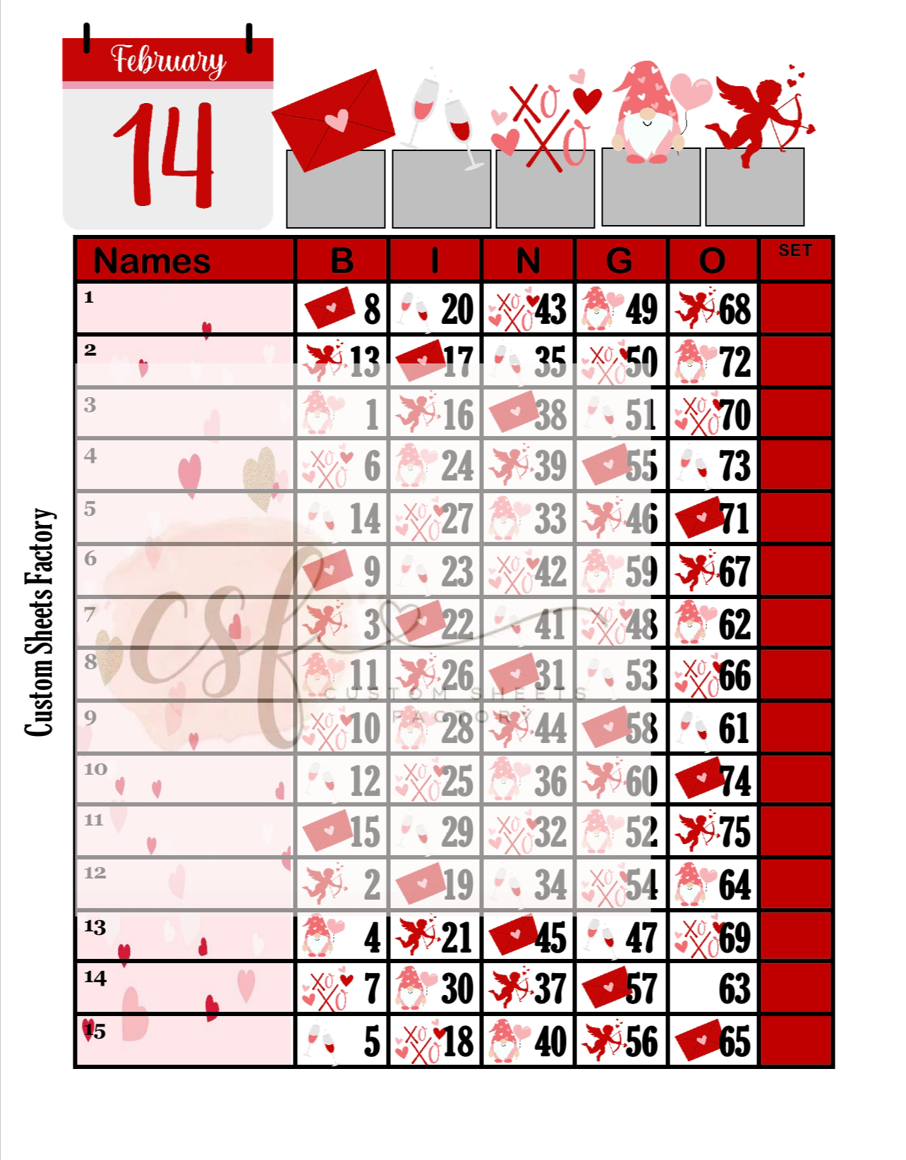 February 14th - 15 line - 75 Ball