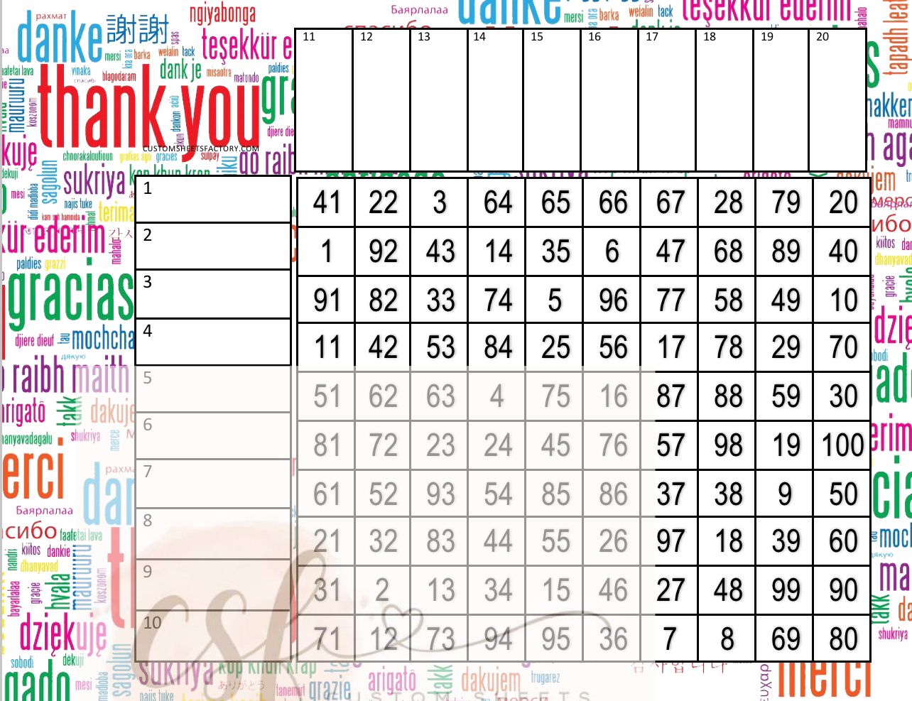 Thank you - Multi Language - Various Designs