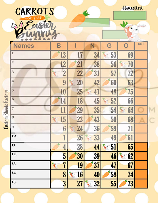 Carrots for the Easter Bunny - 15 Line - 75 Ball