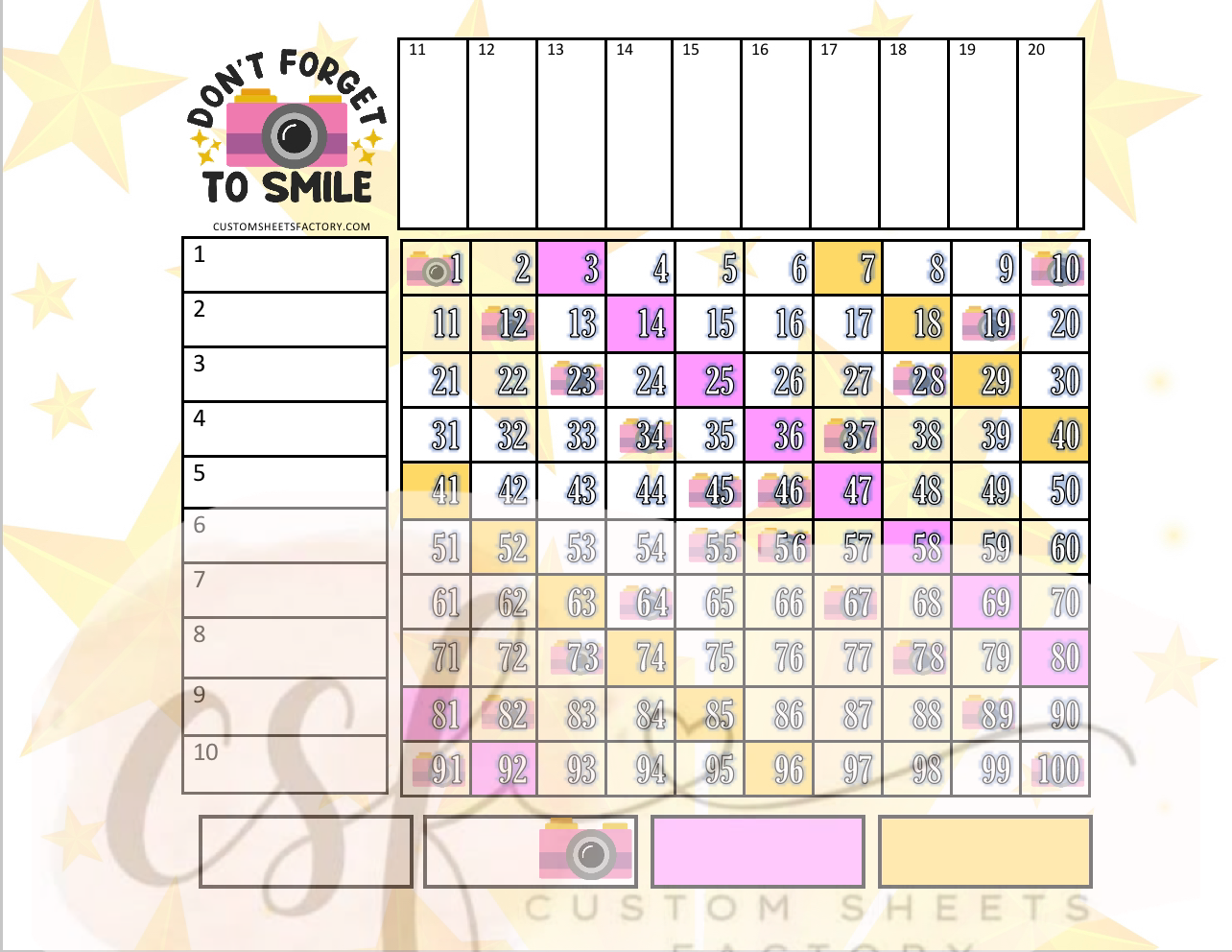 Dont Forget to Smile Grid - 20 Line - 100 Ball