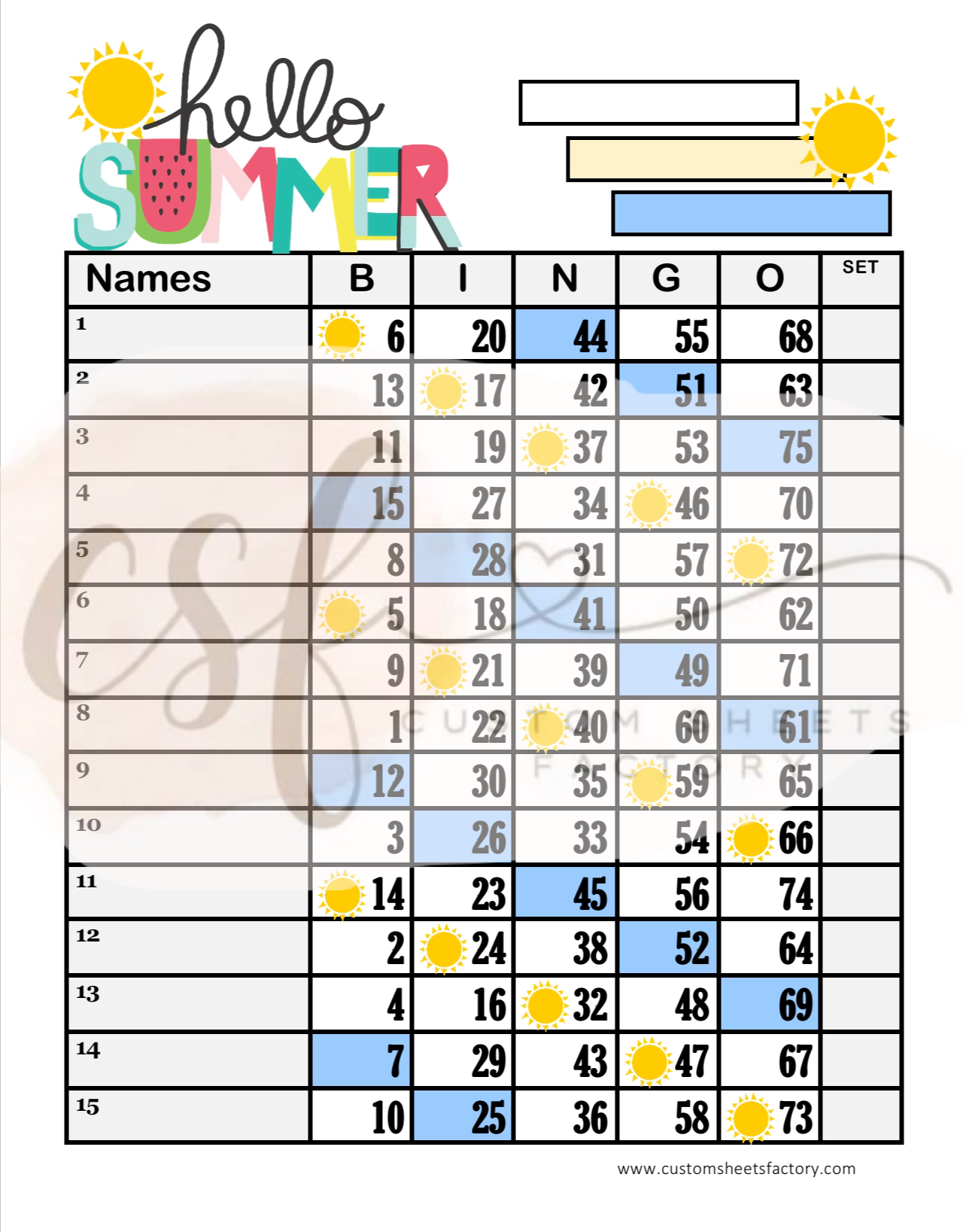 Summer Bundle - 20 Sheets