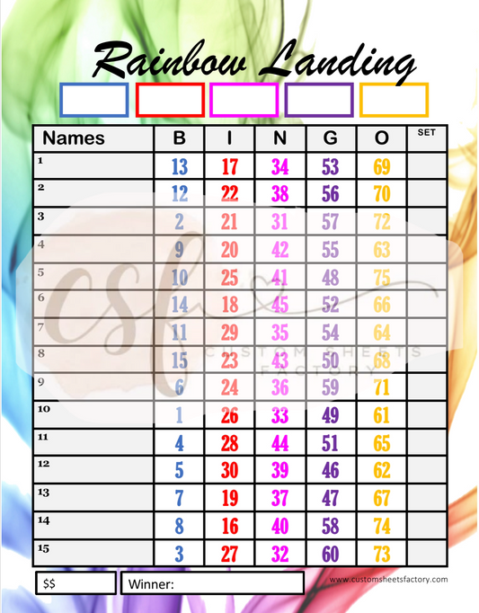 Rainbow Landing - 15 Line - 75 Ball