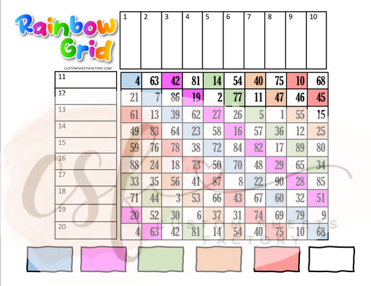 Rainbow Grid - 20 Line - 100 Ball