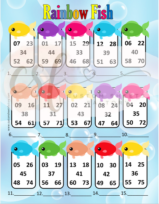 Rainbow Fish - Clip art - 15 Line