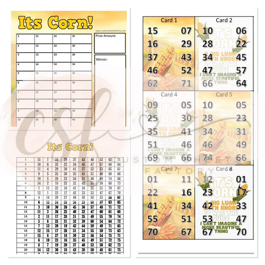 Its Corn - 10 Number - 25 Card - Holder set