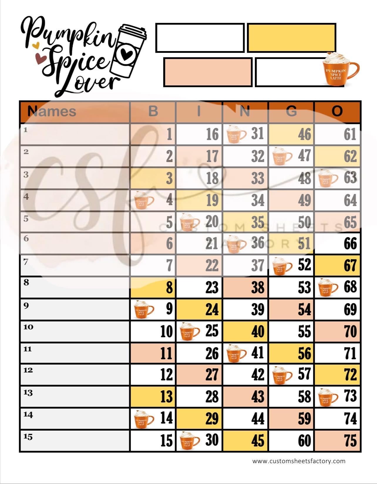 Pumpkin Spice Lover -  15 Line, 18 Line, 10 Line, 5 Block, 6 Block & Grid