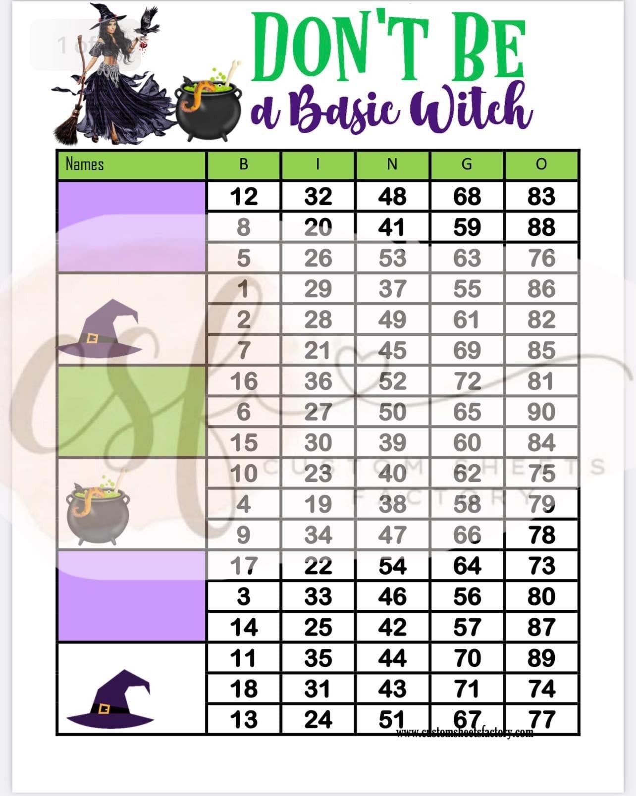 Dont be a basic witch - 15 Line, 18 Line, 10 Line, 5 Block, 6 Block & Grid