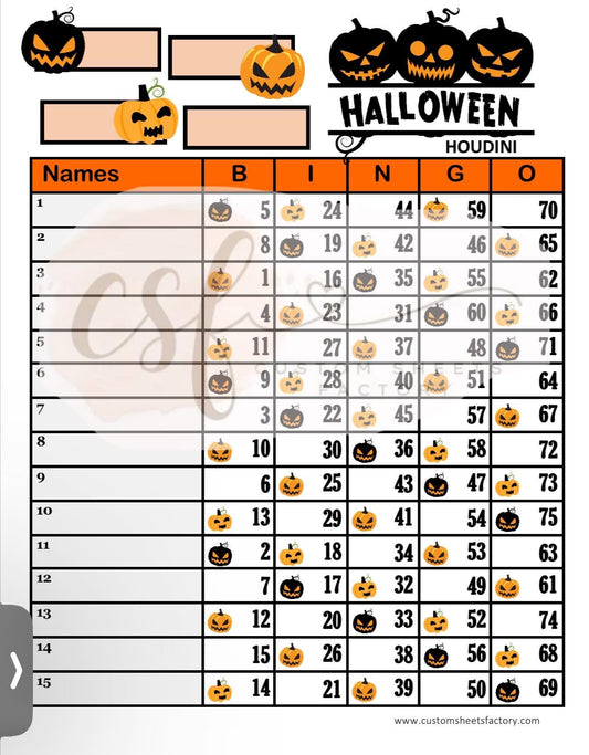 Halloween Pumpkins - 15 Line - Straight & Hoduini