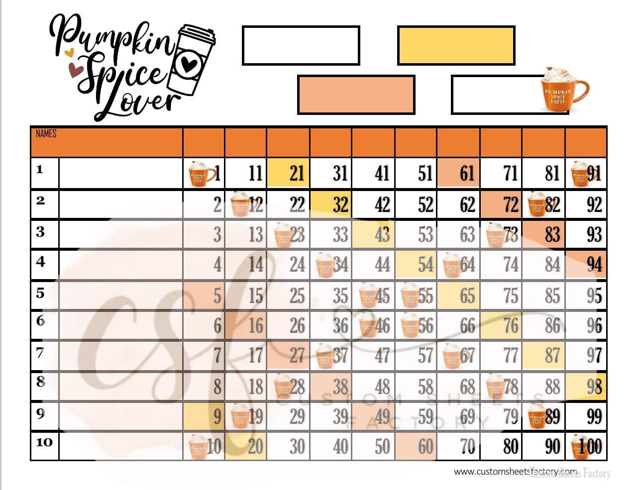 Pumpkin Spice Lover -  15 Line, 18 Line, 10 Line, 5 Block, 6 Block & Grid