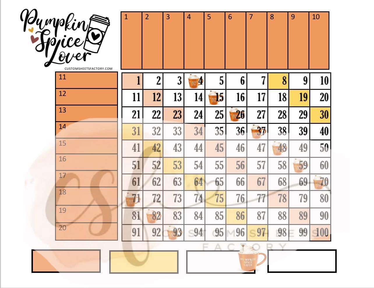 Pumpkin Spice Lover -  15 Line, 18 Line, 10 Line, 5 Block, 6 Block & Grid