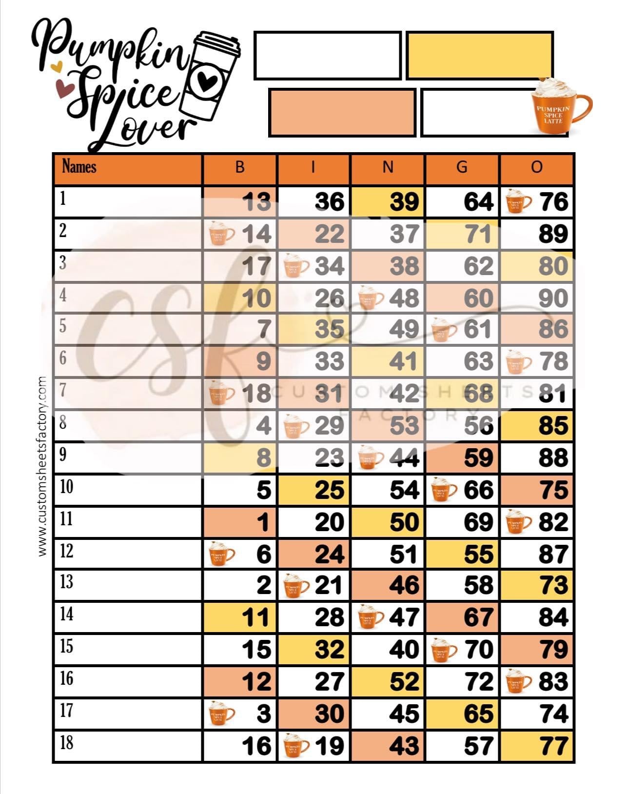 Pumpkin Spice Lover -  15 Line, 18 Line, 10 Line, 5 Block, 6 Block & Grid