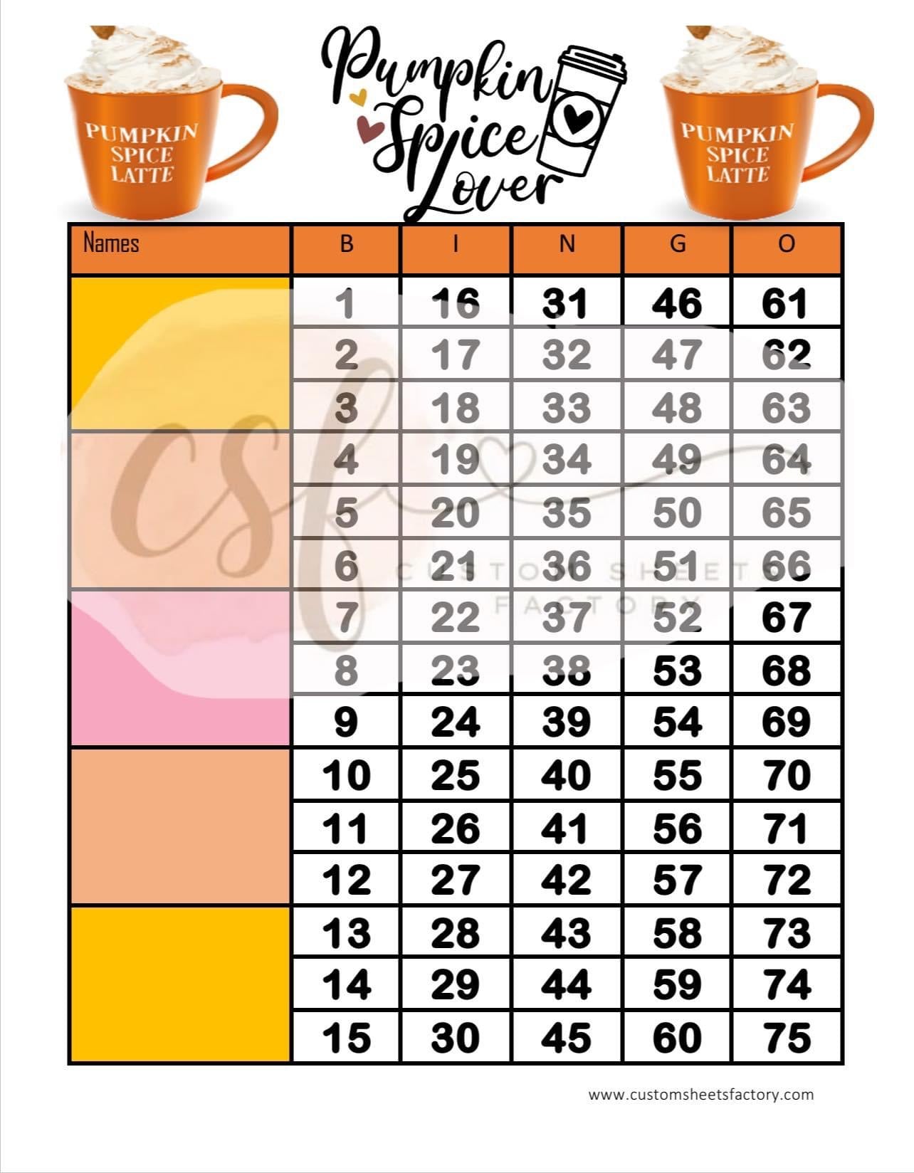 Pumpkin Spice Lover -  15 Line, 18 Line, 10 Line, 5 Block, 6 Block & Grid