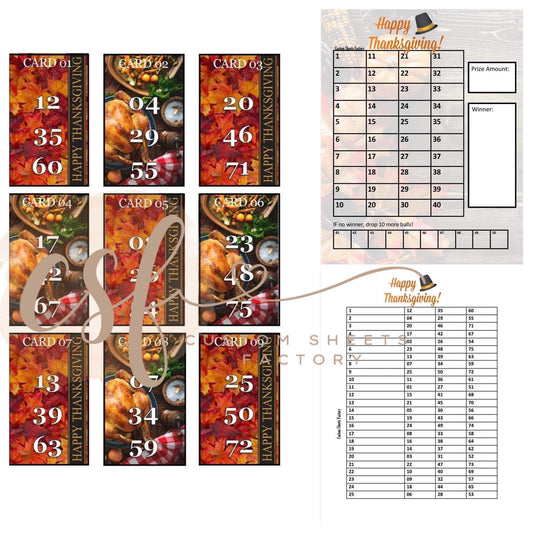 Happy Thanksgiving - 3 Number - 25 Card - Holder