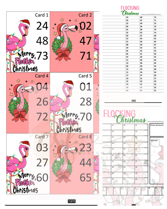 Flockin Christmas - 3 Number Holder - 25 Cards