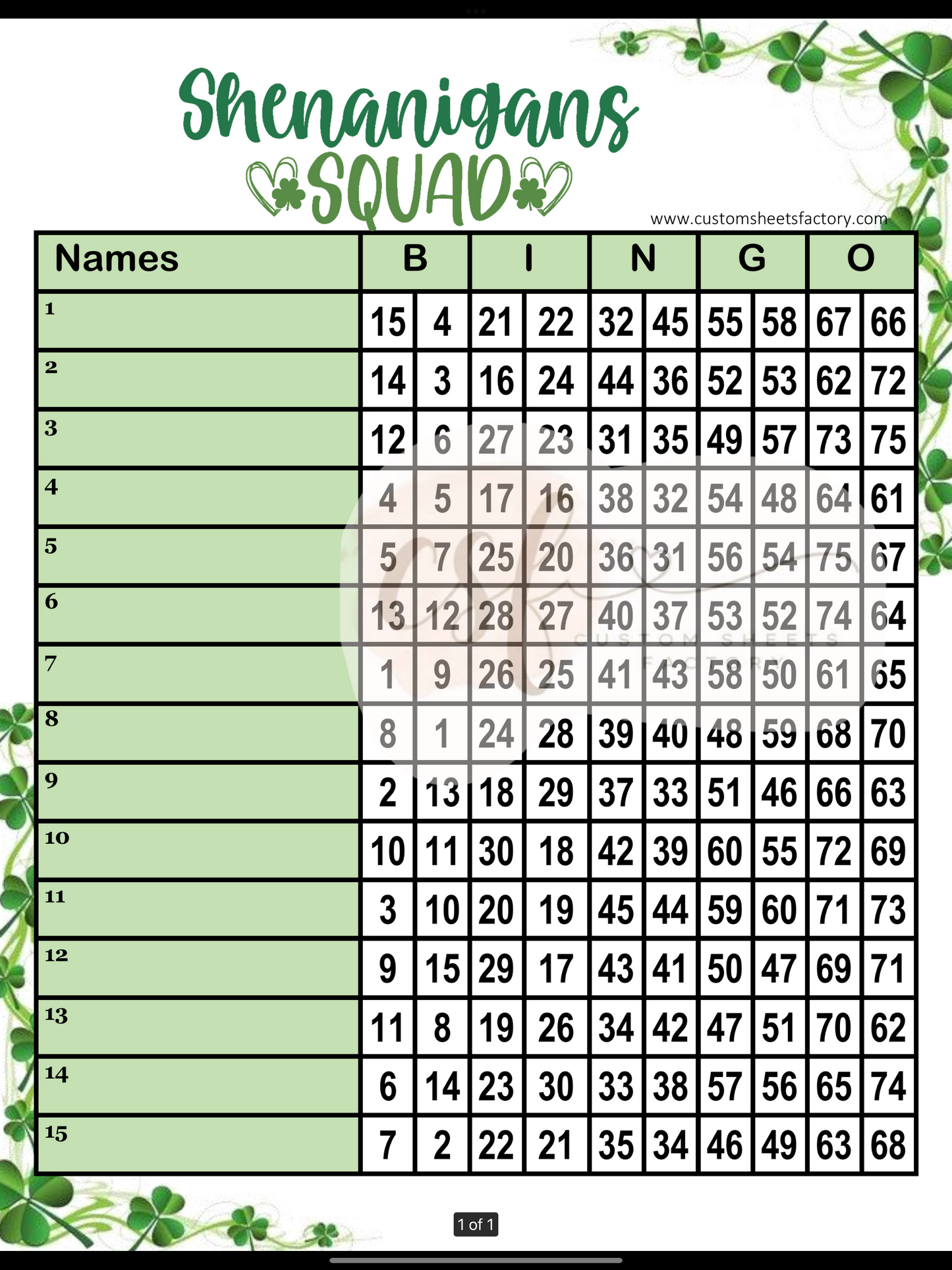 Shenanigans Squad - 15 Line Double - 2 Variants