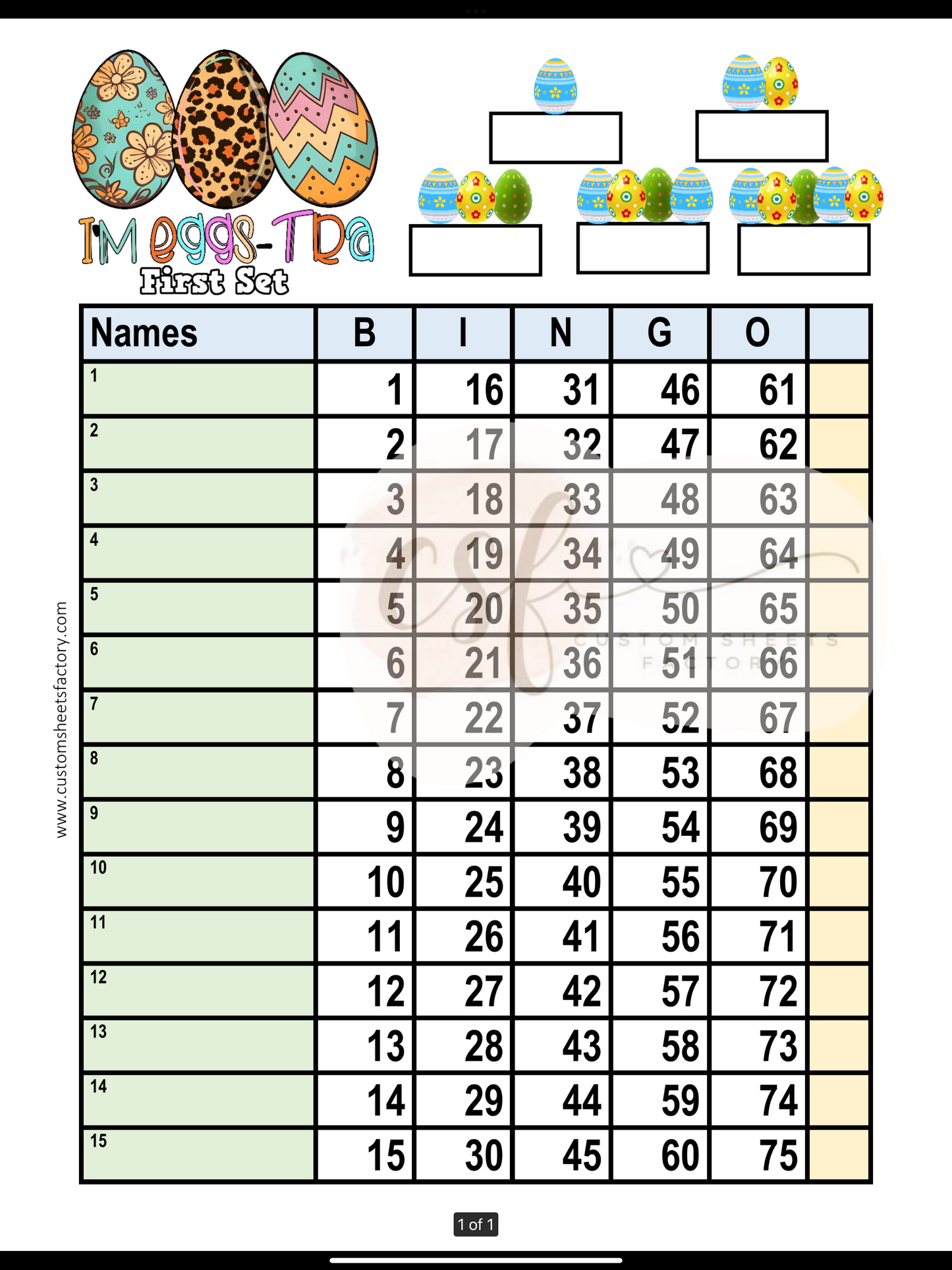 Im egg-tra - Sets - 15 Line