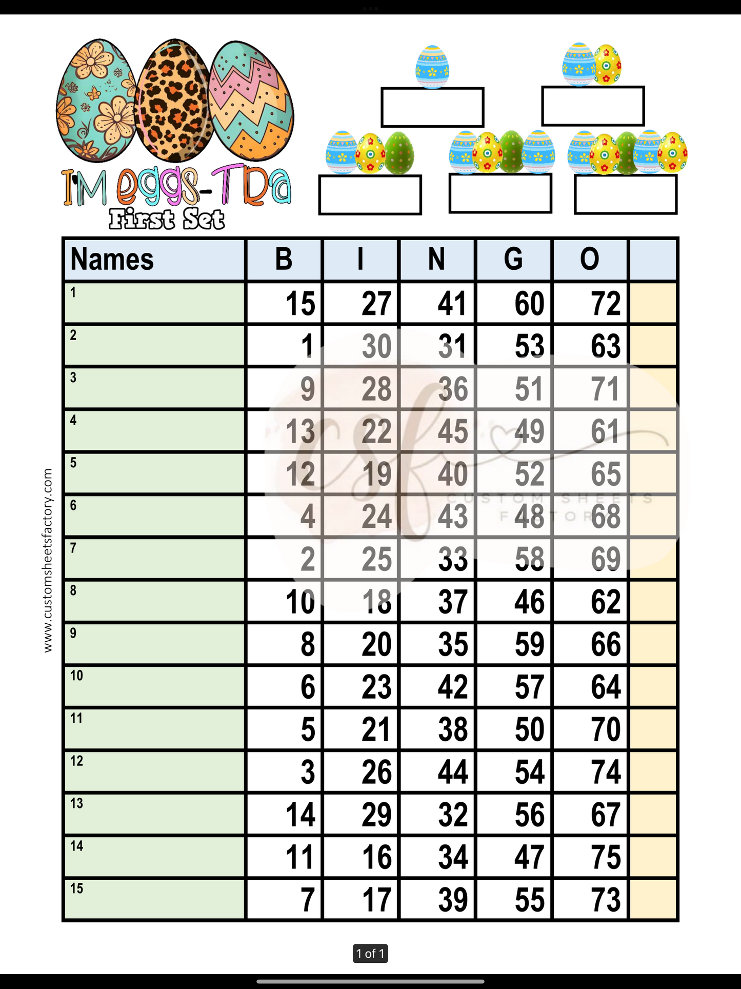 Im egg-tra - Sets - 15 Line