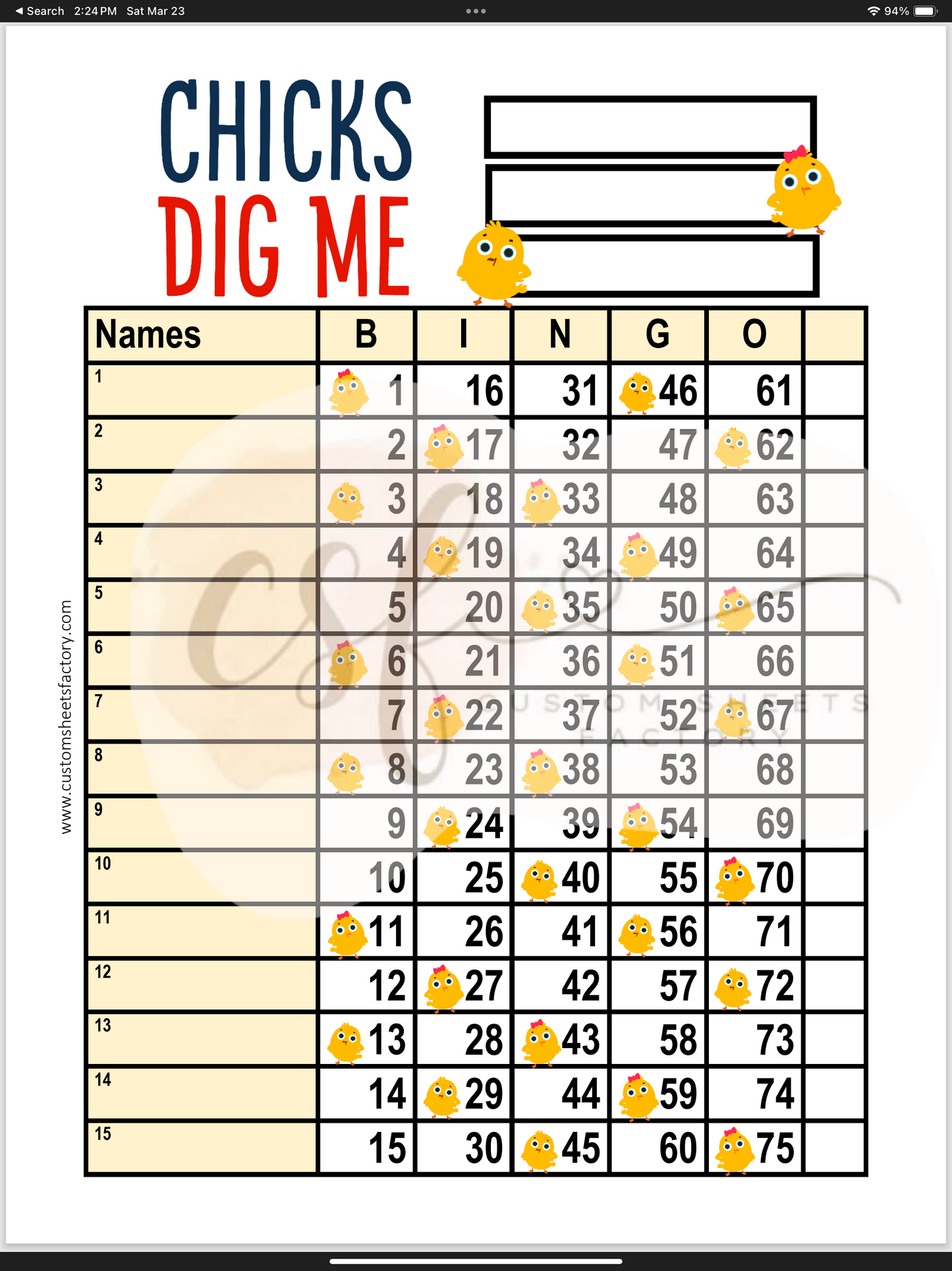 Chicks Dig Me - 15 Line - Straight & Houdini