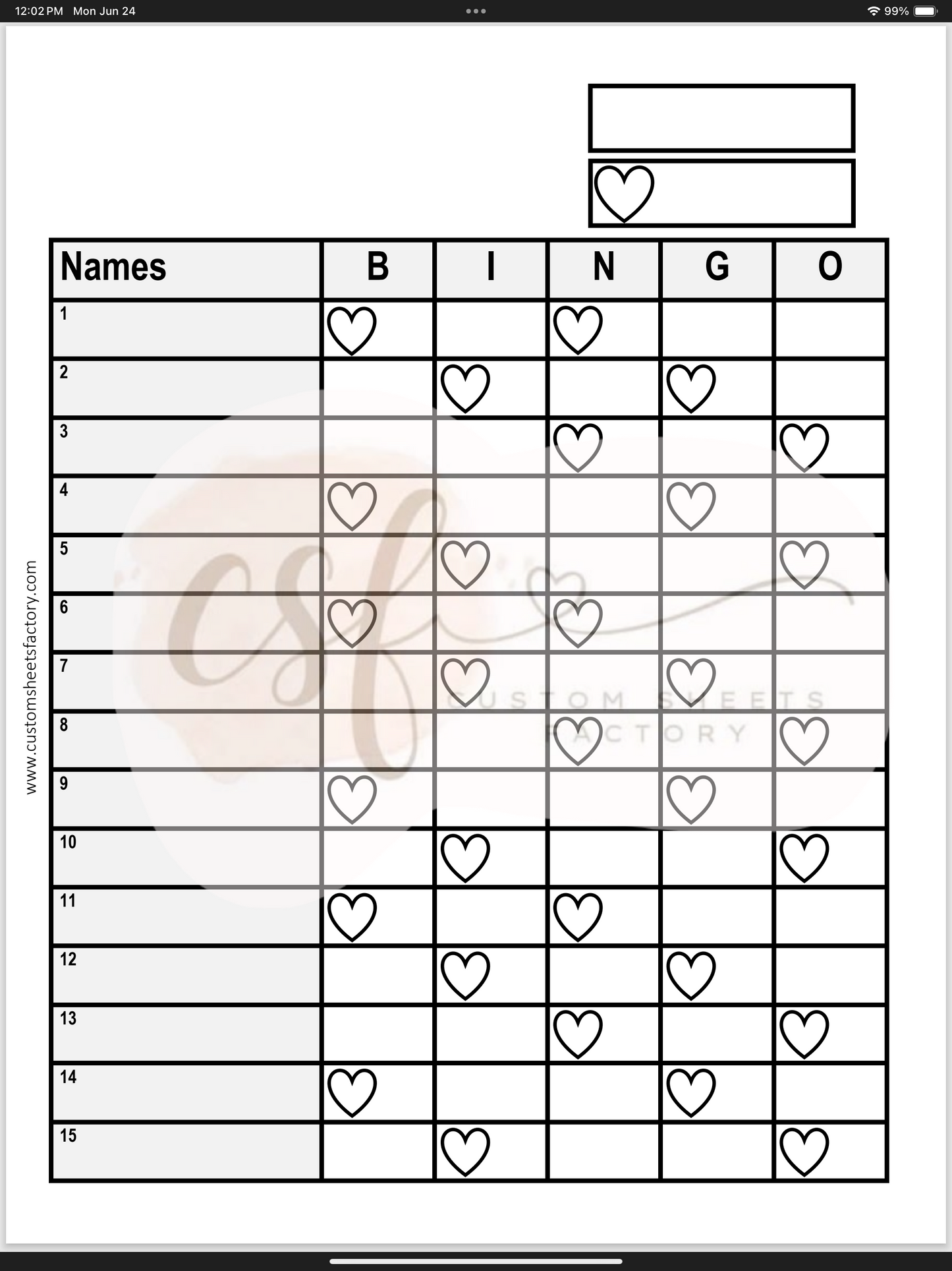 Basic Bundle - Hearts - 15 Line - 75 Ball