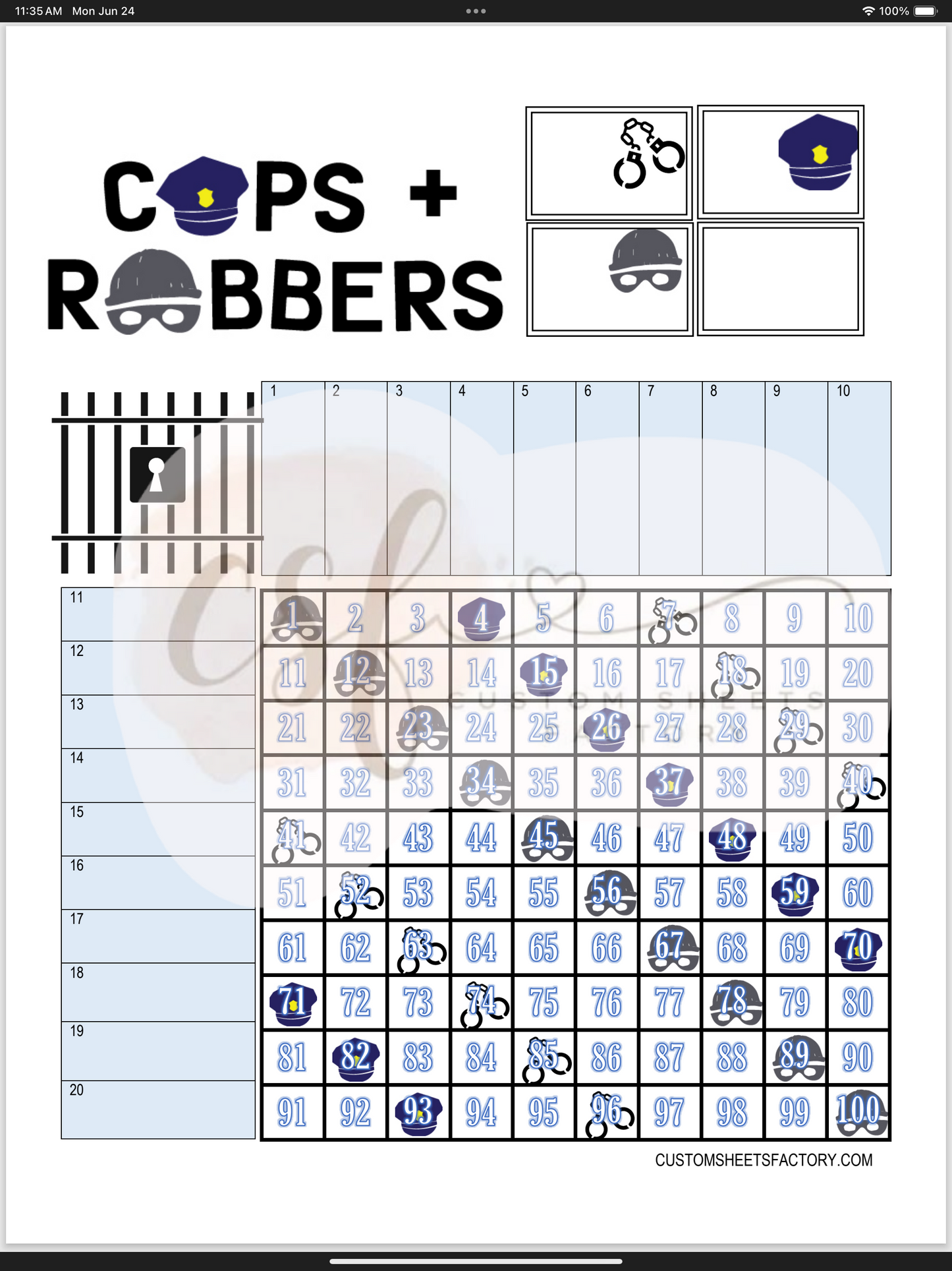 Cops & Robbers - Various Designs