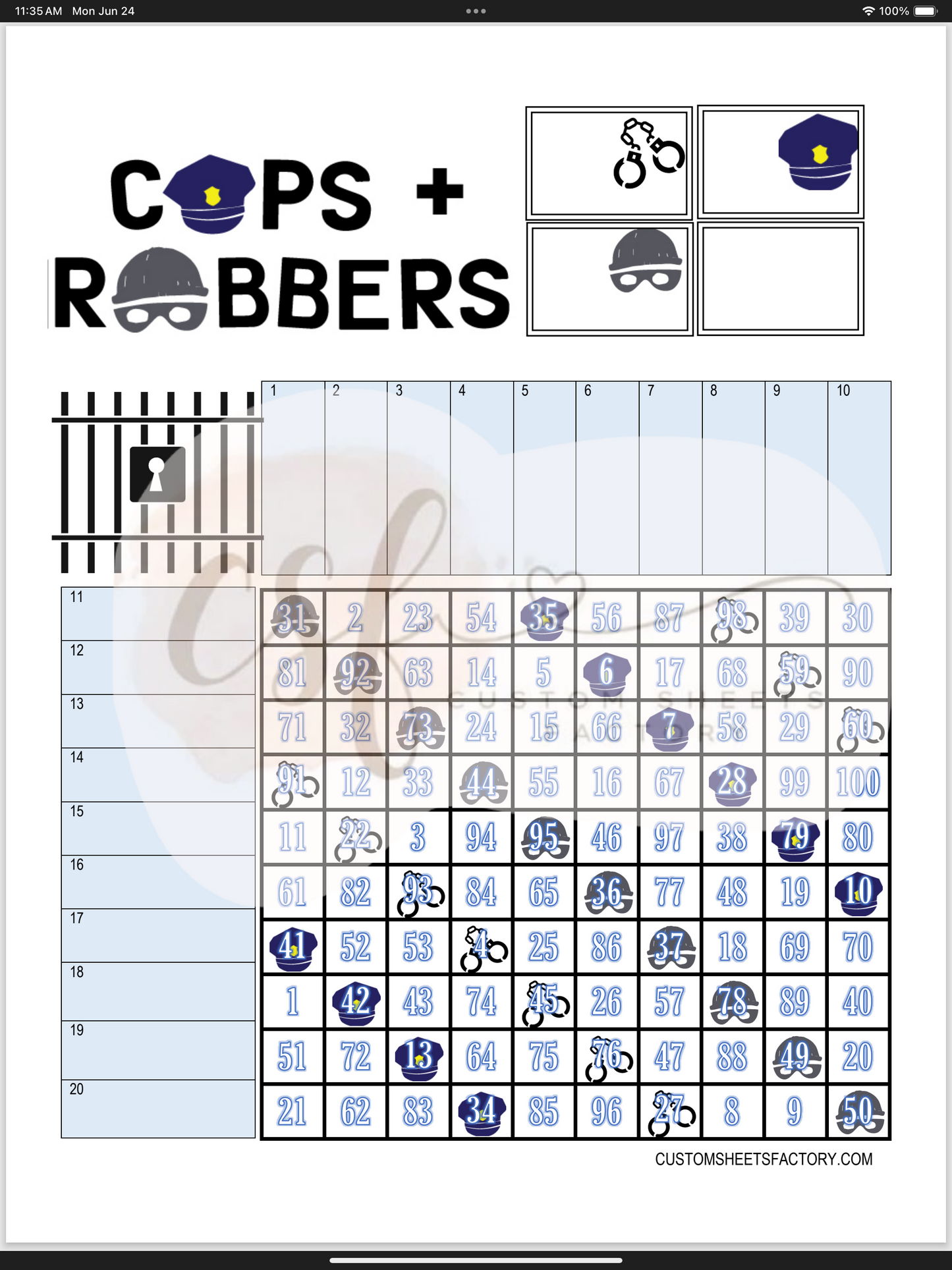 Cops & Robbers - Various Designs