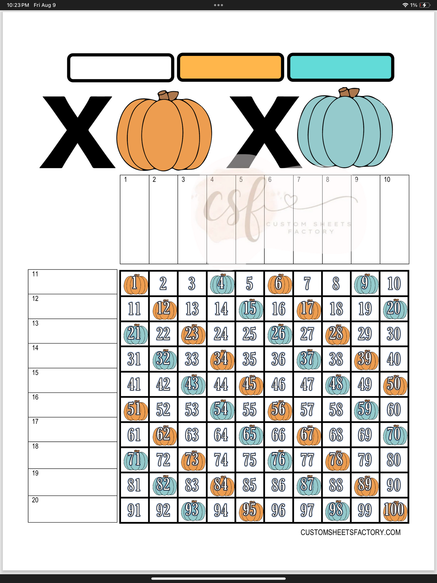 XOXO pumpkins - Various Designs