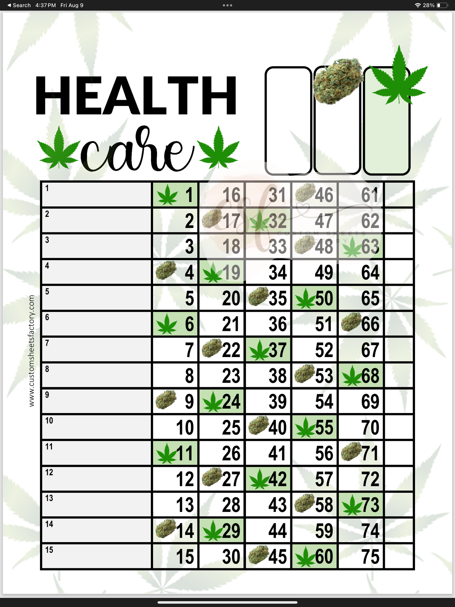 Healthcare Leaf - 15 Line - 75 & 90 Ball