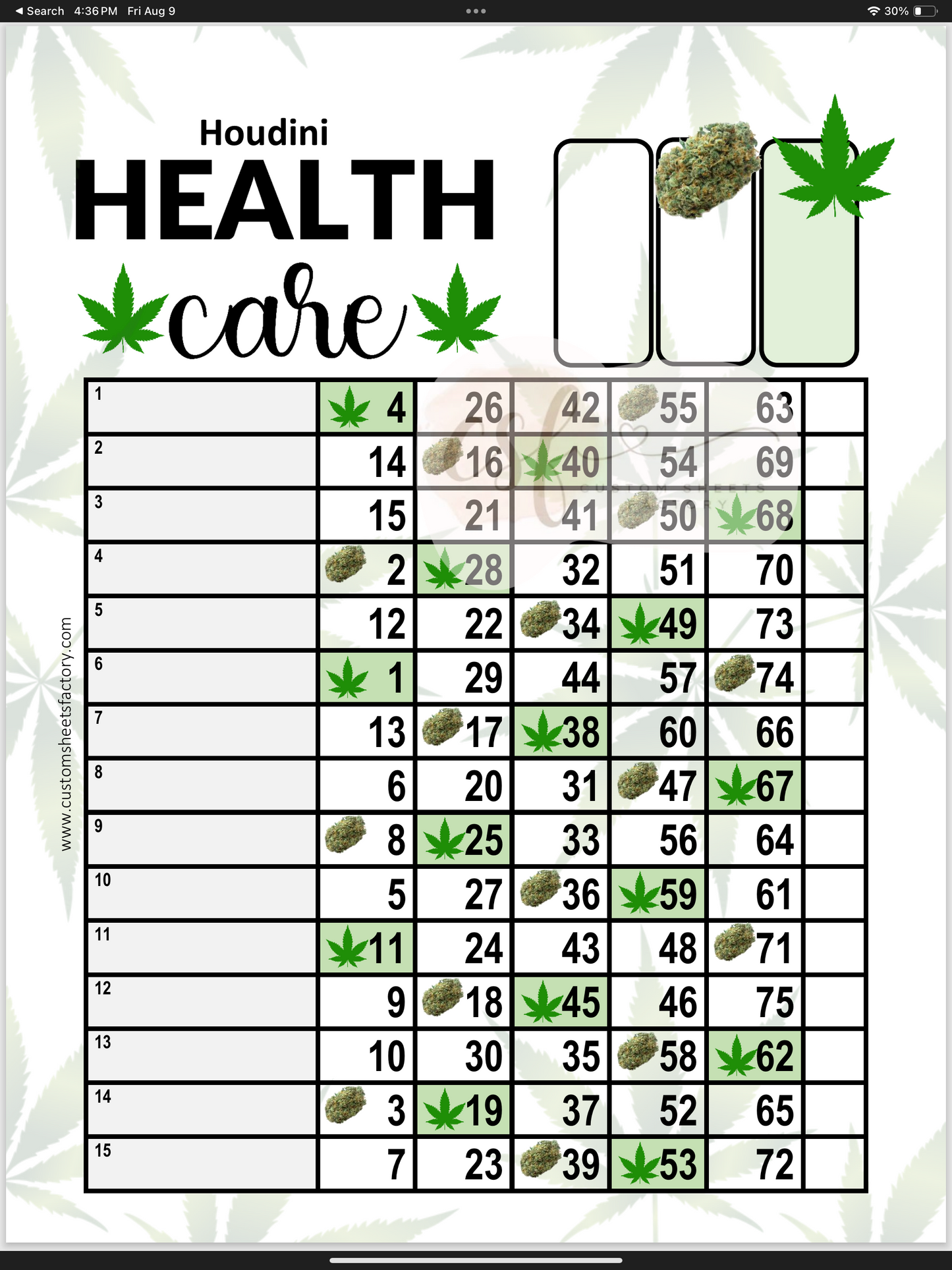 Healthcare Leaf - 15 Line - 75 & 90 Ball