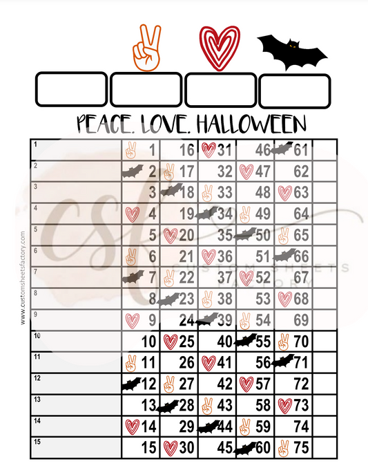 Peace Love Halloween - 15 Line