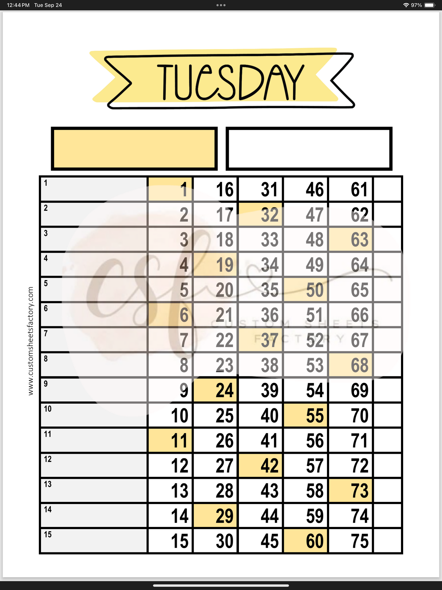 Days of the Week - Various Styles