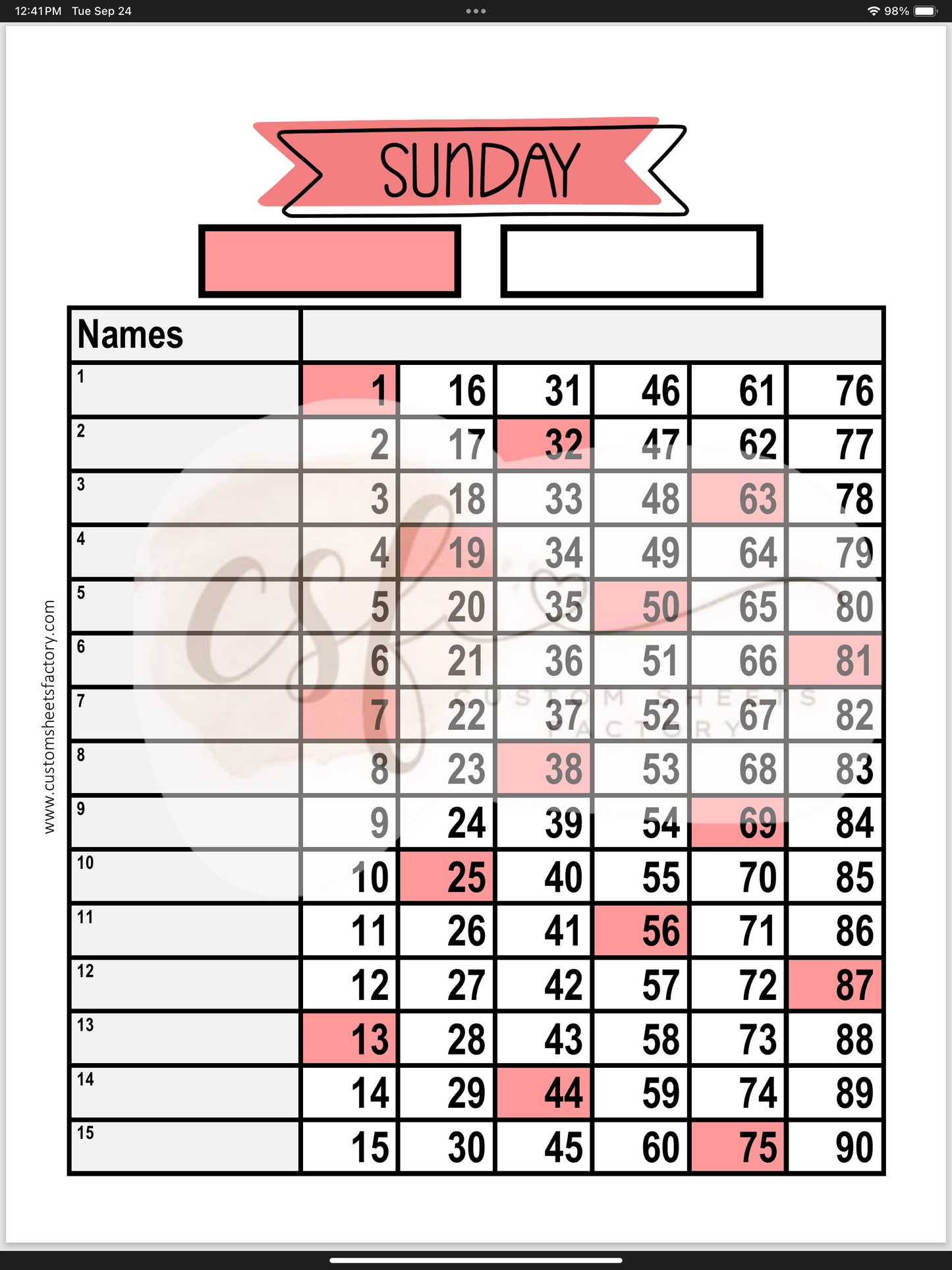 Days of the Week - Various Styles