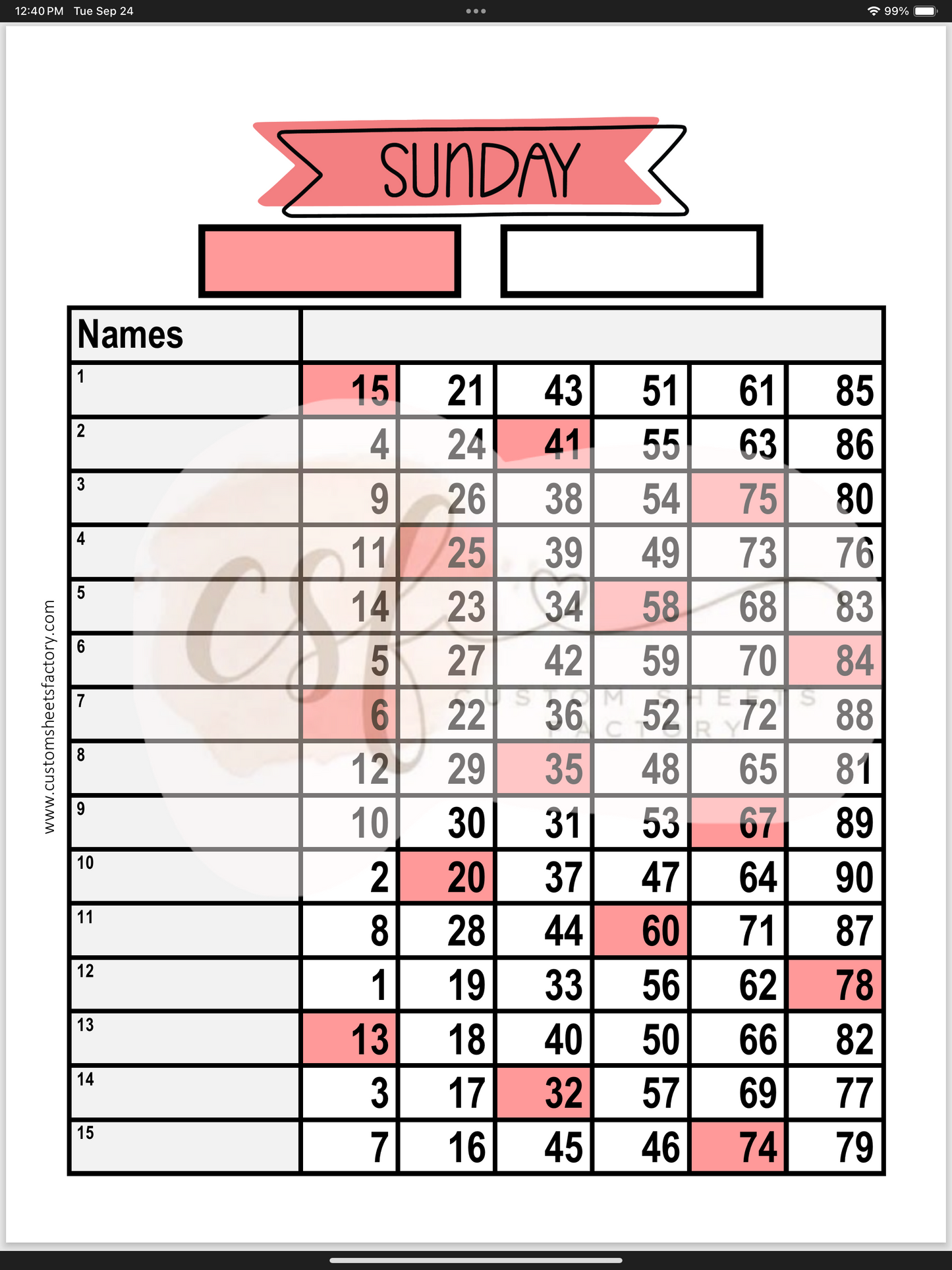 Days of the Week - Various Styles