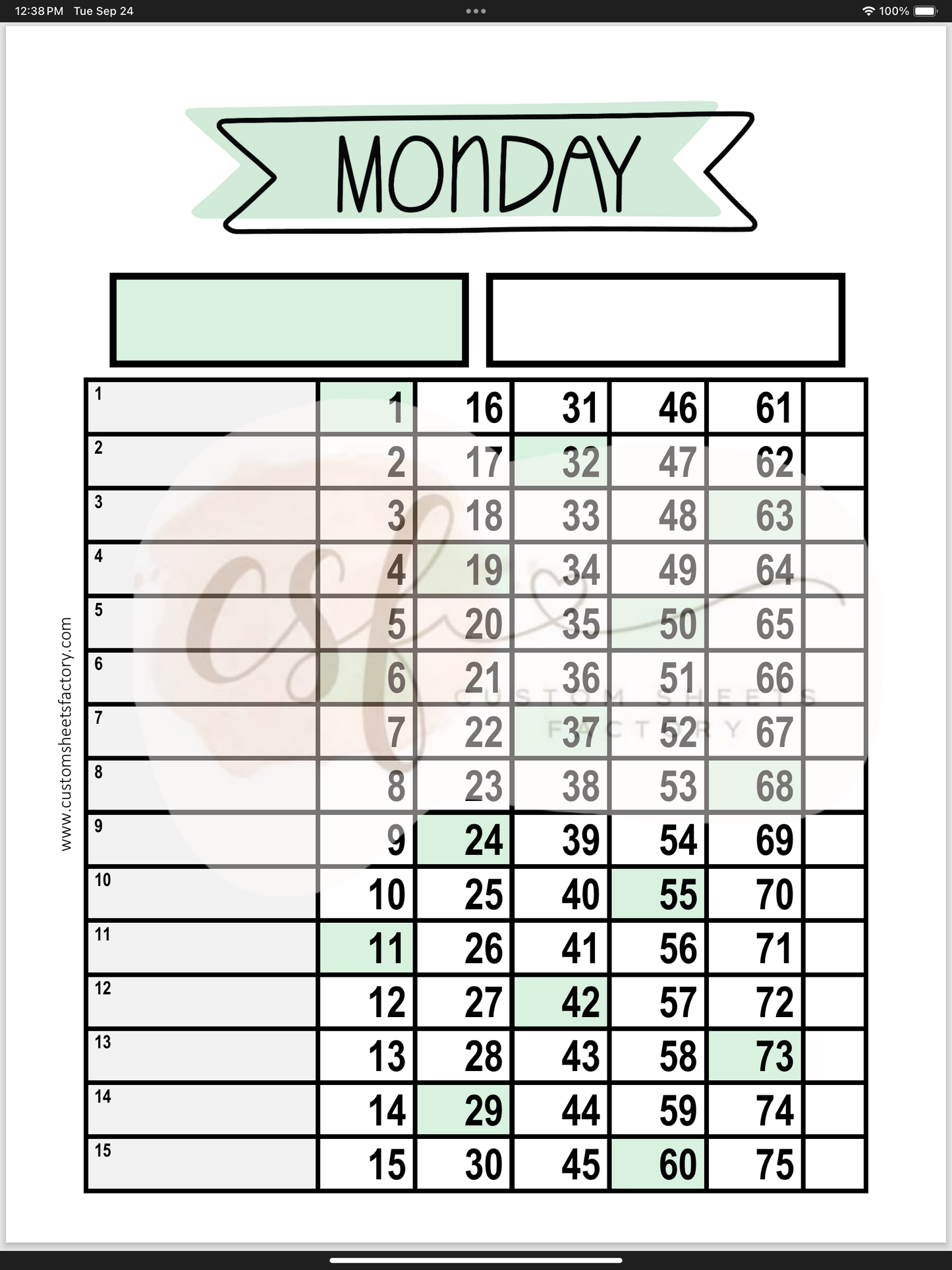 Days of the Week - Various Styles