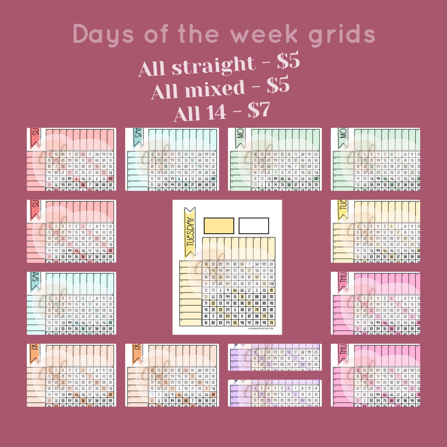 Days of the Week - Various Styles