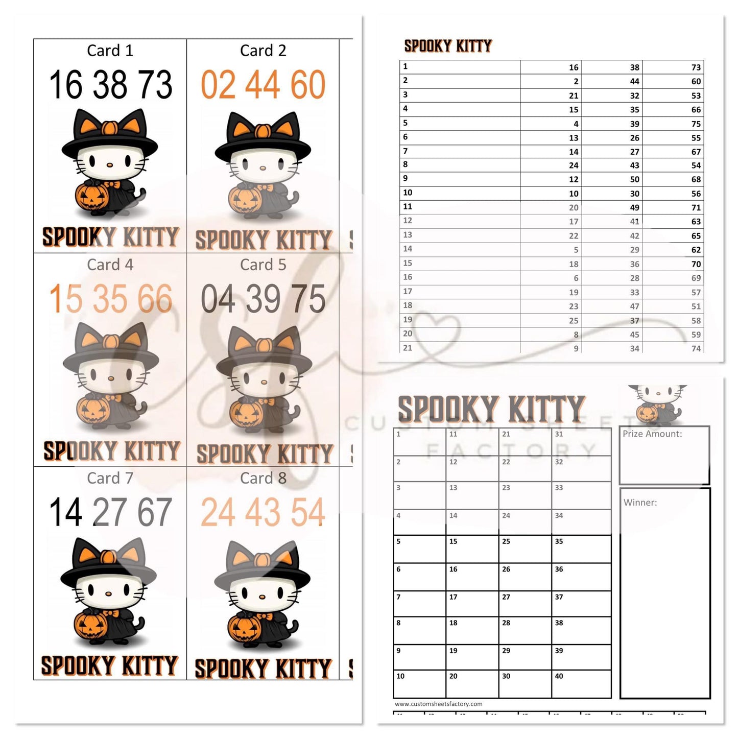 Spooky Kitty Holder Set - 25 Card - 3 Number