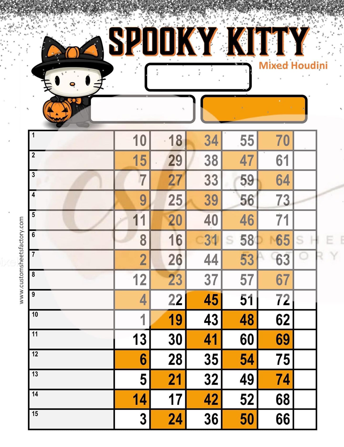 Spooky Kitty - Grid & 15 Line