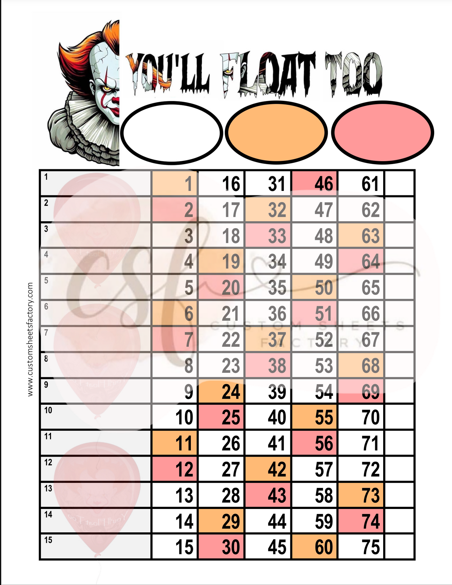 Youll Float Too - Various Designs – Custom Sheets Factory