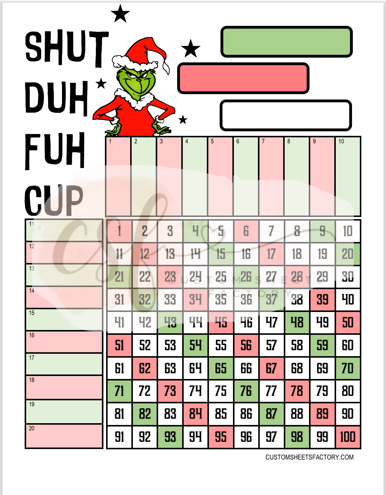 Shut Duh Fuh Cup - 15 Line & Grid