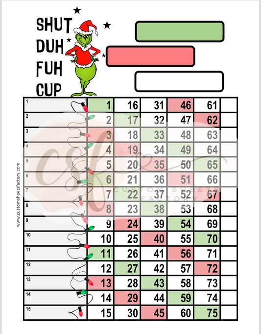 Shut Duh Fuh Cup - 15 Line & Grid