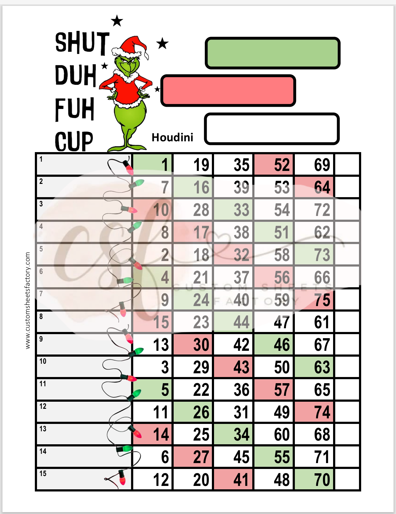 Shut Duh Fuh Cup - 15 Line & Grid