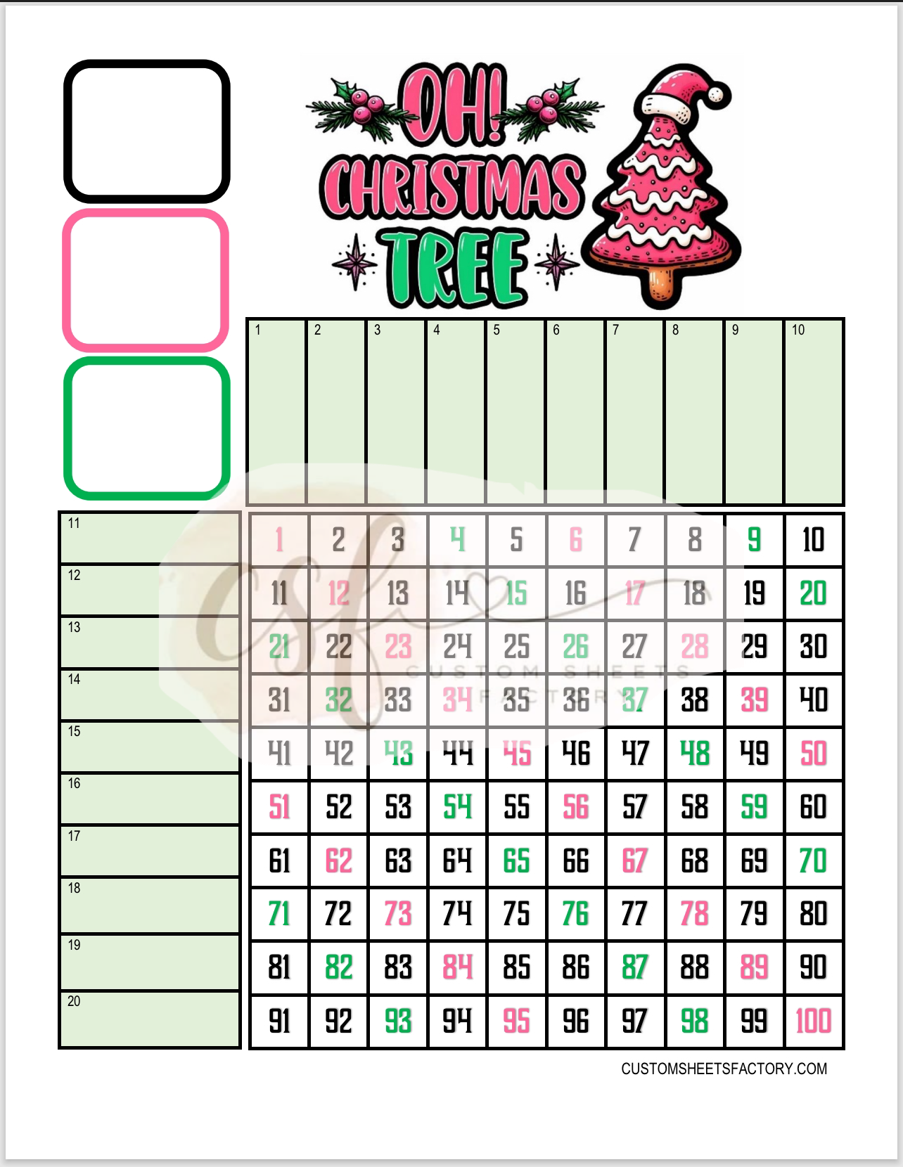 Oh Christmas Tree - Pink & Green - Various Designs