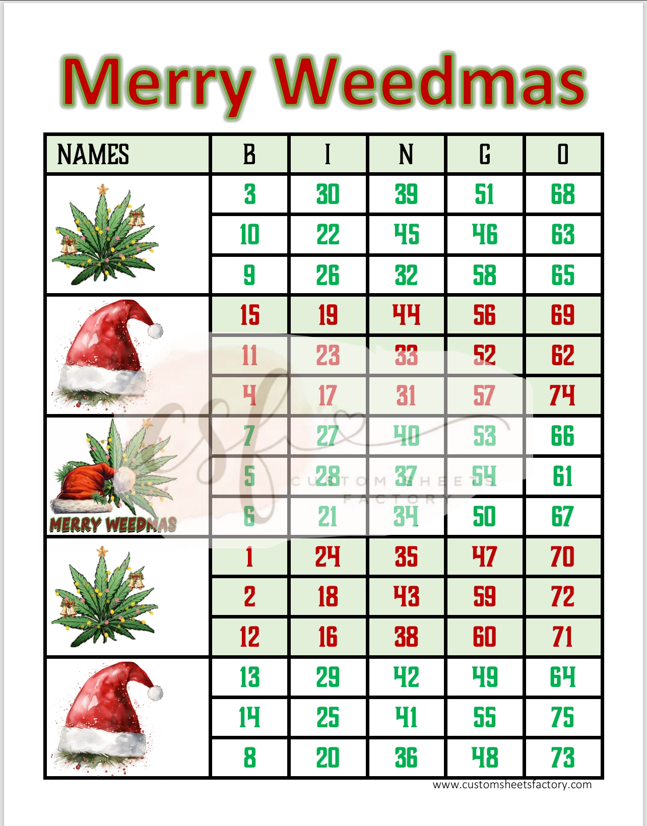 Merry Weedmas - Various Designs