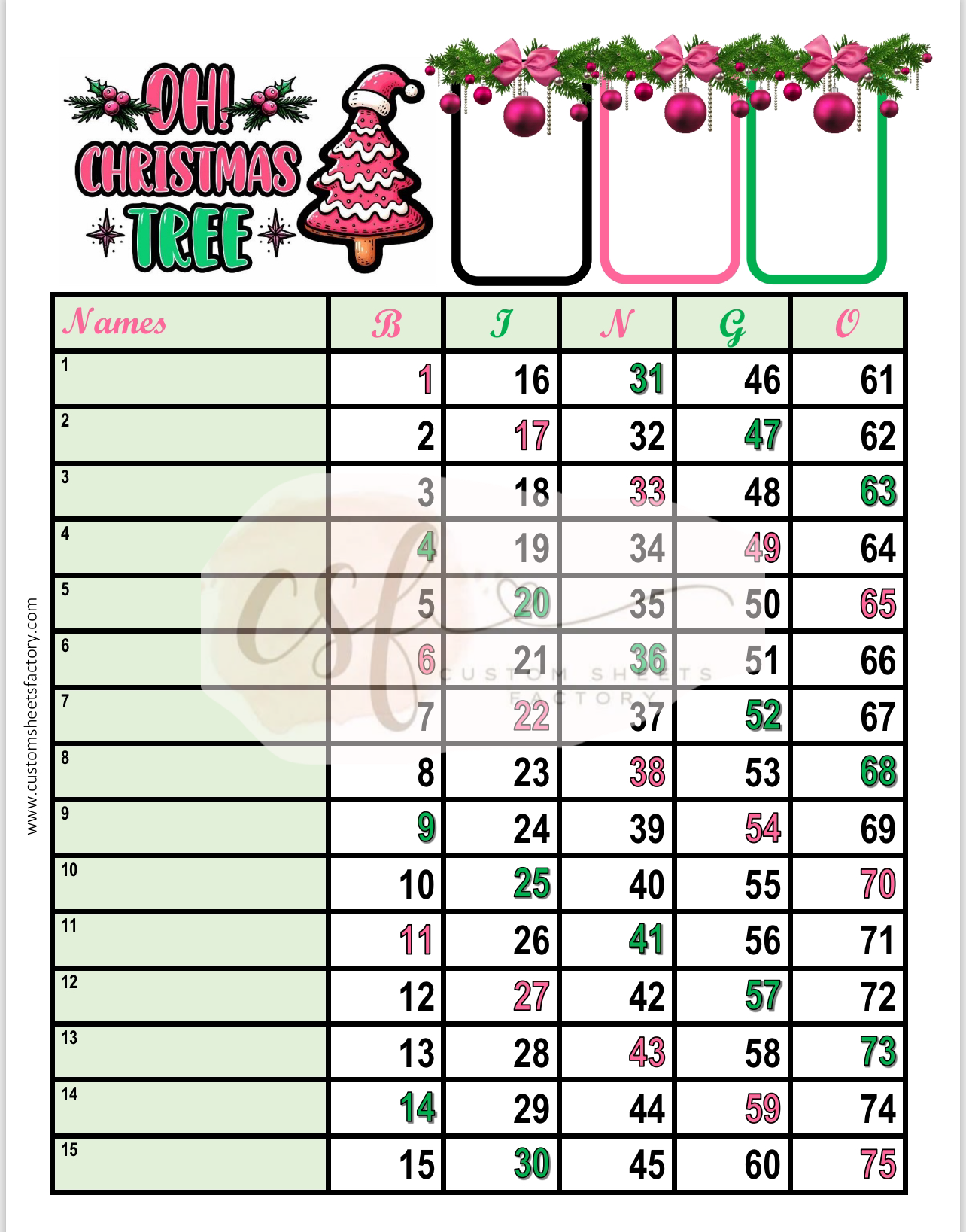 Oh Christmas Tree - Pink & Green - Various Designs