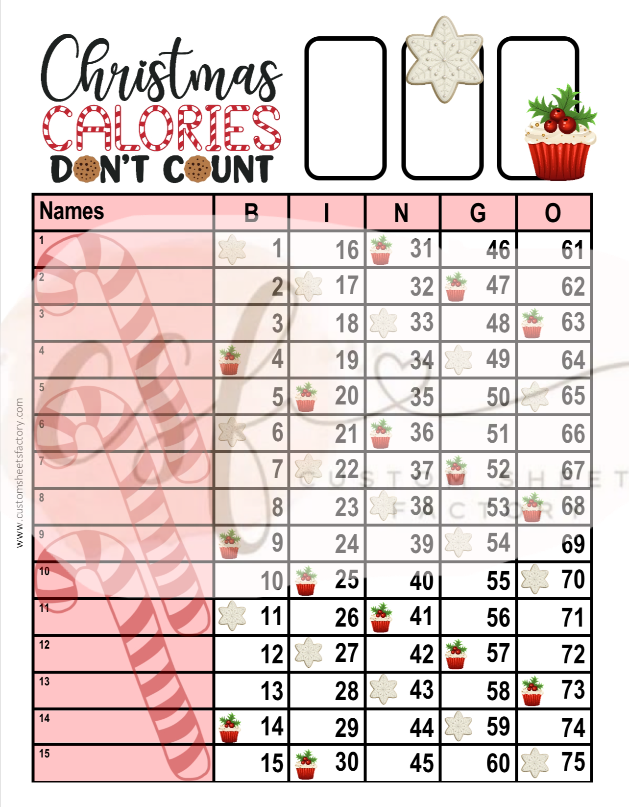 Christmas Calories Dont Count - 15 Line - 75 Ball