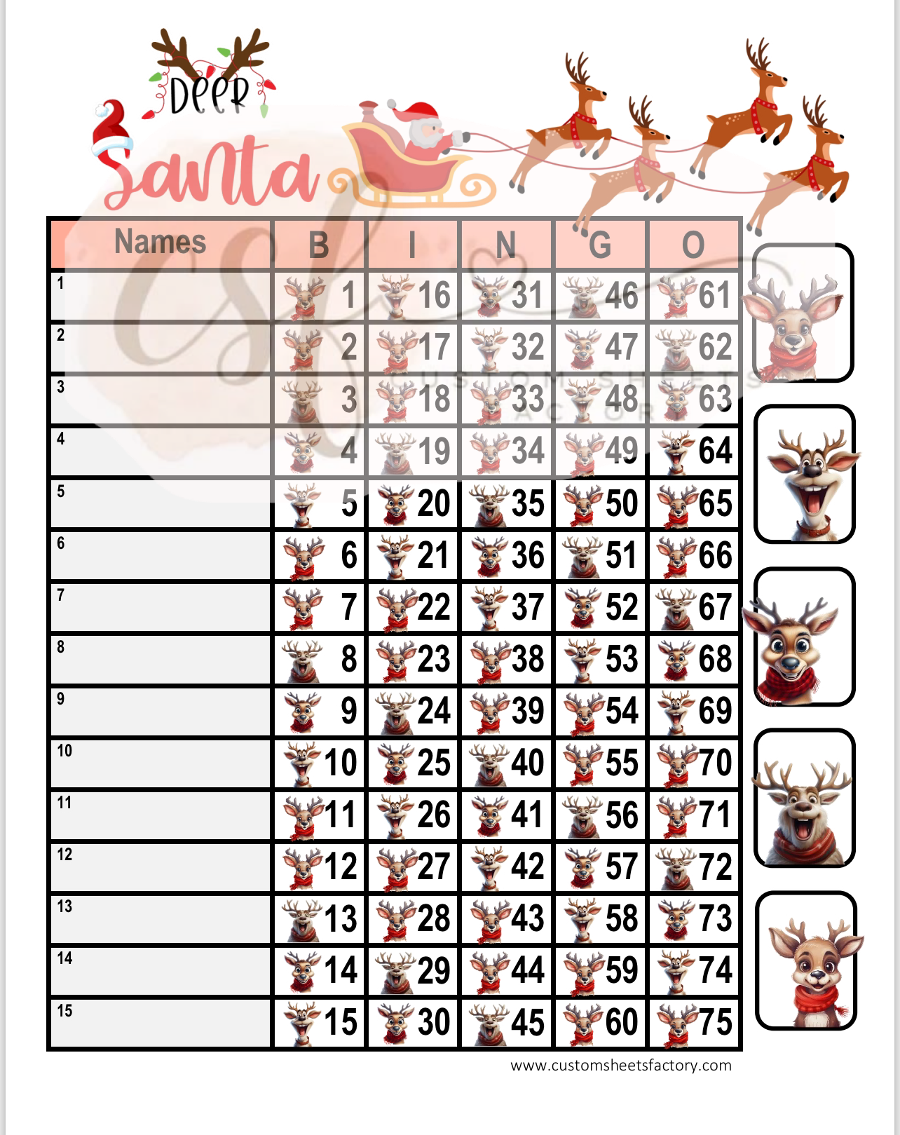 Deer Santa - Various Designs