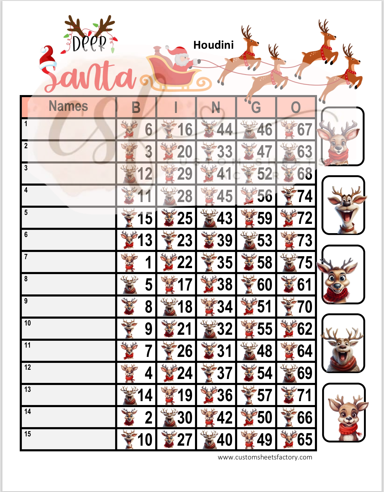 Deer Santa - Various Designs